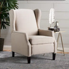 Fauteuil inclinable à oreilles, une place, coloris Blé / Bleu marine
