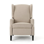 Fauteuil inclinable à oreilles, une place, coloris Blé / Bleu marine