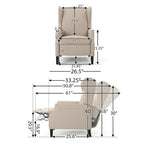 Fauteuil inclinable à oreilles, une place, coloris Blé / Bleu marine