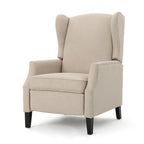 Fauteuil inclinable à oreilles, une place, coloris Blé / Bleu marine