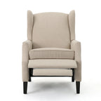 Fauteuil inclinable à oreilles, une place, coloris Blé / Bleu marine