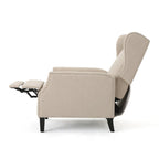 Fauteuil inclinable à oreilles, une place, coloris Blé / Bleu marine