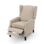 Fauteuil inclinable à oreilles, une place, coloris Blé / Bleu marine