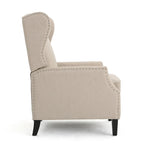 Fauteuil inclinable à oreilles, une place, coloris Blé / Bleu marine