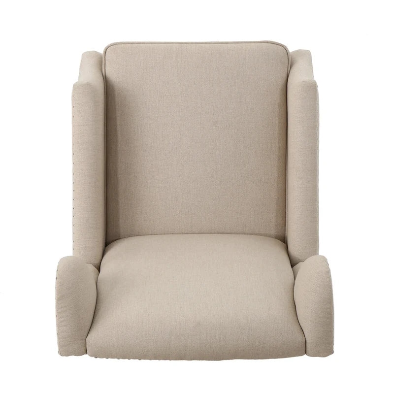 Fauteuil inclinable à oreilles, une place, coloris Blé / Bleu marine