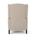 Fauteuil inclinable à oreilles, une place, coloris Blé / Bleu marine