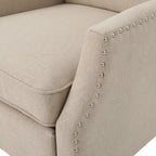 Fauteuil inclinable à oreilles, une place, coloris Blé / Bleu marine