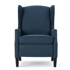 Fauteuil inclinable à oreilles, une place, coloris Blé / Bleu marine