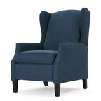 Fauteuil inclinable à oreilles, une place, coloris Blé / Bleu marine