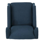 Fauteuil inclinable à oreilles, une place, coloris Blé / Bleu marine