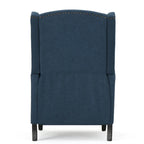 Fauteuil inclinable à oreilles, une place, coloris Blé / Bleu marine