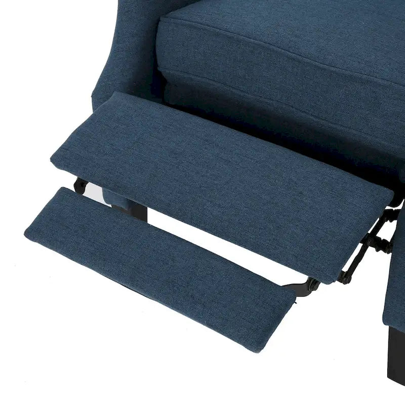 Fauteuil inclinable à oreilles, une place, coloris Blé / Bleu marine