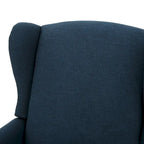 Fauteuil inclinable à oreilles, une place, coloris Blé / Bleu marine