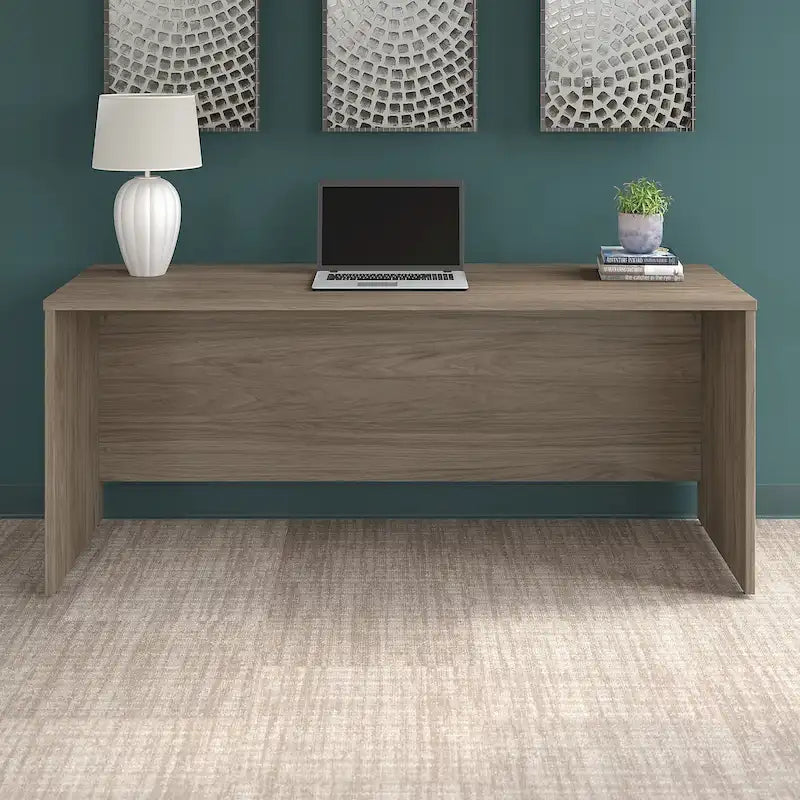 Bureau crédence moderne Noyer américain / Chêne sable / Gris orage / Noyer noir, 72"L x 24"P, Monoposte