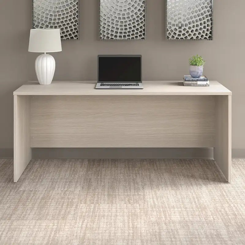 Bureau crédence moderne Noyer américain / Chêne sable / Gris orage / Noyer noir, 72"L x 24"P, Monoposte