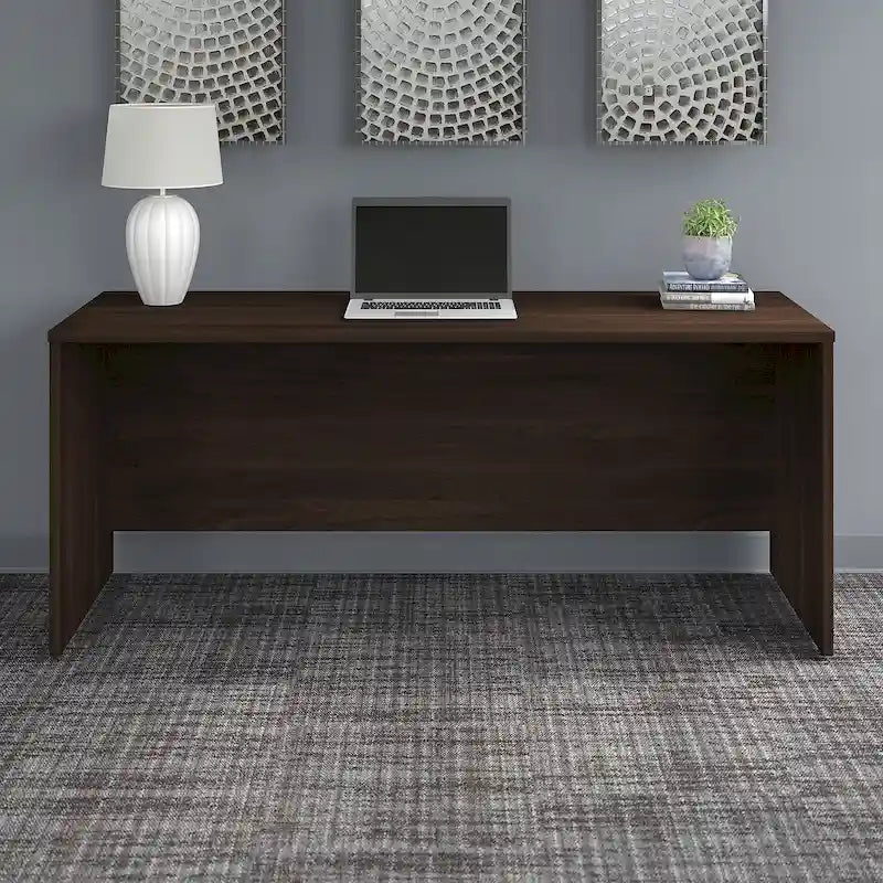 Bureau crédence moderne Noyer américain / Chêne sable / Gris orage / Noyer noir, 72"L x 24"P, Monoposte