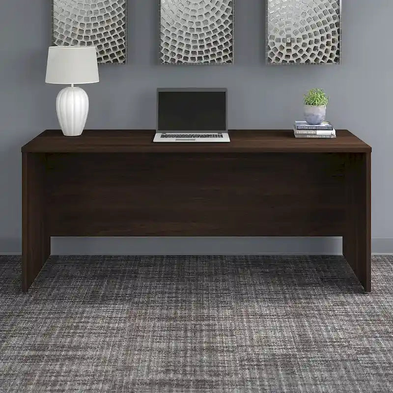 Bureau crédence moderne Noyer américain / Chêne sable / Gris orage / Noyer noir, 72"L x 24"P, Monoposte