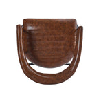 Tabourets de bar en PU marron, lot de 2, avec cadre en fer, dossier et repose-pieds