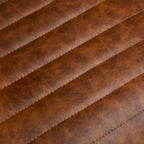 Tabourets de bar en PU marron, lot de 2, avec cadre en fer, dossier et repose-pieds
