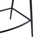 Tabourets de bar en PU marron, lot de 2, avec cadre en fer, dossier et repose-pieds
