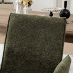 Chaise de salle à manger pivotante en bouclette beige/vert avec accoudoirs ouverts, vendue à l'unité ou par lot de 2