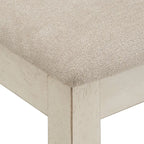 Chaise de salle à manger avec double dossier croisé en tissu sable, coloris blanc antique/noir, lot de 2