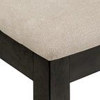 Chaise de salle à manger avec double dossier croisé en tissu sable, coloris blanc antique/noir, lot de 2