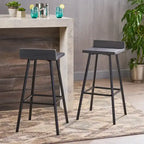 Tabourets de bar en bois d'acacia marron/gris, lot de 2, hauteur bar