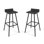 Contemporary Indoor Acacia Wood Bar Stools (Set of 2), Bar Height