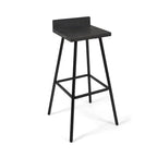 Tabourets de bar en bois d'acacia marron/gris, lot de 2, hauteur bar