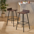 Tabourets de bar en bois d'acacia marron/gris, lot de 2, hauteur bar
