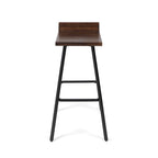Tabourets de bar en bois d'acacia marron/gris, lot de 2, hauteur bar