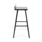 Tabourets de bar en bois d'acacia marron/gris, lot de 2, hauteur bar
