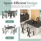 Ensemble table de salle à manger à tréteaux gris/marron pour 6 personnes, avec 6 chaises rembourrées
