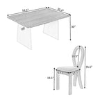 Ensemble table de salle à manger à tréteaux gris/marron pour 6 personnes, avec 6 chaises rembourrées