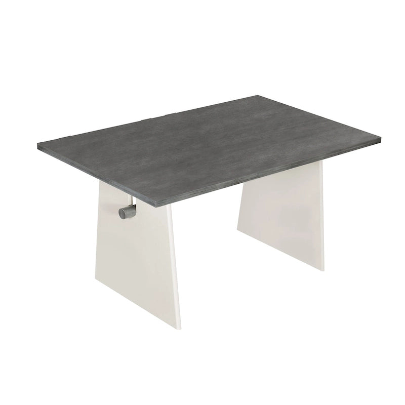 Ensemble table de salle à manger à tréteaux gris/marron pour 6 personnes, avec 6 chaises rembourrées