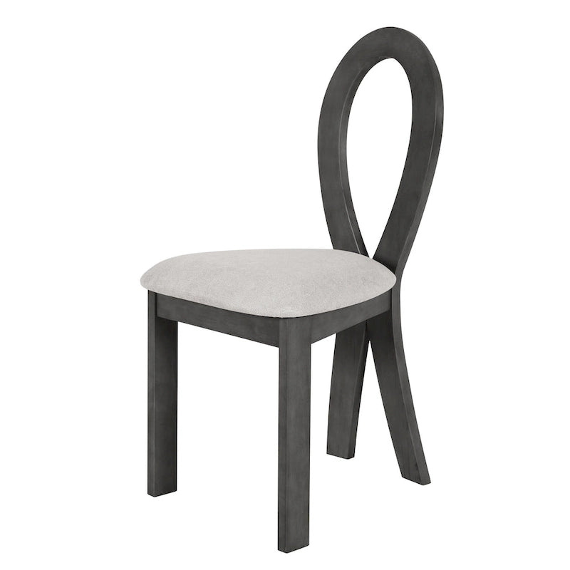 Ensemble table de salle à manger à tréteaux gris/marron pour 6 personnes, avec 6 chaises rembourrées
