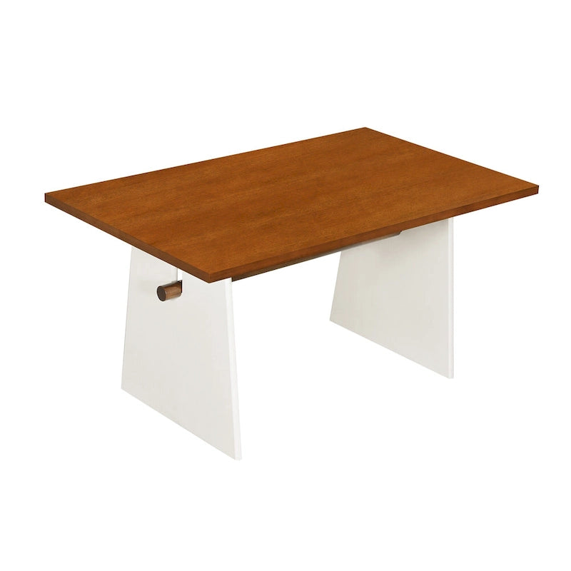 Ensemble table de salle à manger à tréteaux gris/marron pour 6 personnes, avec 6 chaises rembourrées
