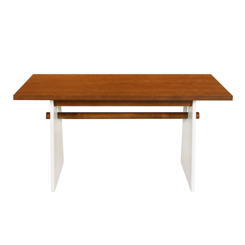 Ensemble table de salle à manger à tréteaux gris/marron pour 6 personnes, avec 6 chaises rembourrées