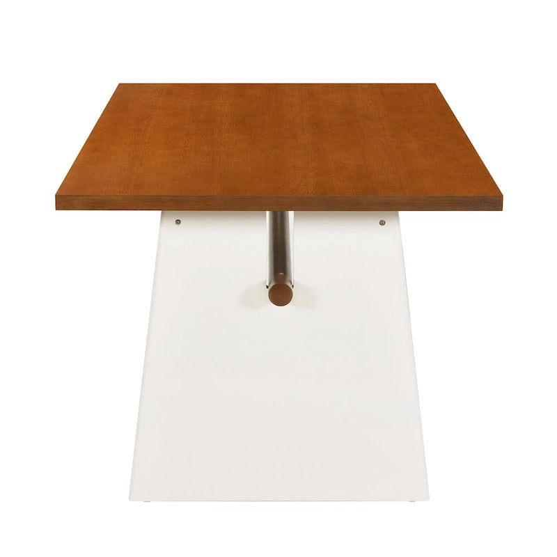 Ensemble table de salle à manger à tréteaux gris/marron pour 6 personnes, avec 6 chaises rembourrées