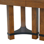 Ensemble de salle à manger extensible rustique marron/naturel, 7 pièces, 6 places