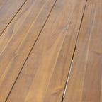 Table à manger rectangulaire en teck et métal rustique, 6 places