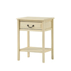 Table d'appoint à tiroir 1 personne Espresso / Blanc antique / Acajou