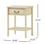 Table d'appoint à tiroir 1 personne Espresso / Blanc antique / Acajou