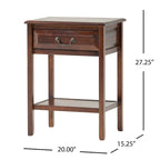 Table d'appoint à tiroir 1 personne Espresso / Blanc antique / Acajou