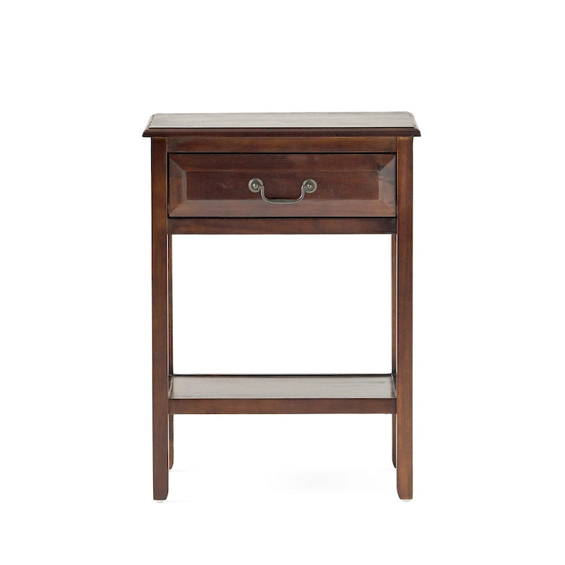 Table d'appoint à tiroir 1 personne Espresso / Blanc antique / Acajou