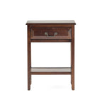 Table d'appoint à tiroir 1 personne Espresso / Blanc antique / Acajou