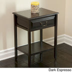 Table d'appoint à tiroir 1 personne Espresso / Blanc antique / Acajou