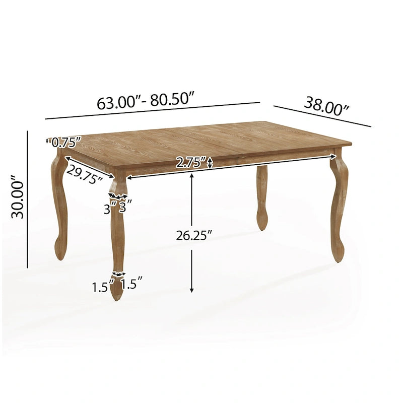 Table à manger extensible marron/gris naturel avec rallonge papillon, 6 à 8 places