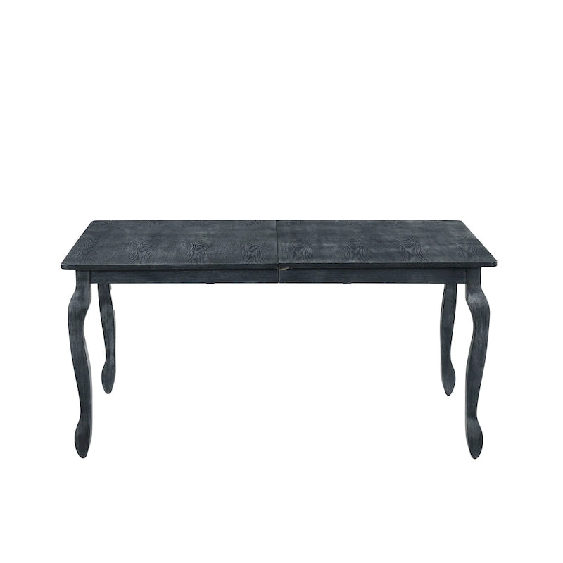 Table à manger extensible marron/gris naturel avec rallonge papillon, 6 à 8 places
